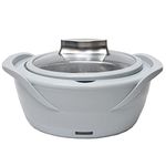 Jaypee Plus Stainless Steel Quick heating and Auto cut-off Electric Casserole Power Serve 1500 ml , Light Grey