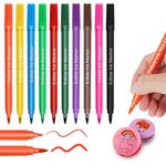 Food Coloring Markers, EASTHUA 10 Colors Double Sided Edible Pigment Pen with Fine & Thick Tip, Edible Gourmet Writer Food Grade Decorator Pens for Decorating Cookies, Cakes, Fondant, Desserts, Easter Eggs Writing