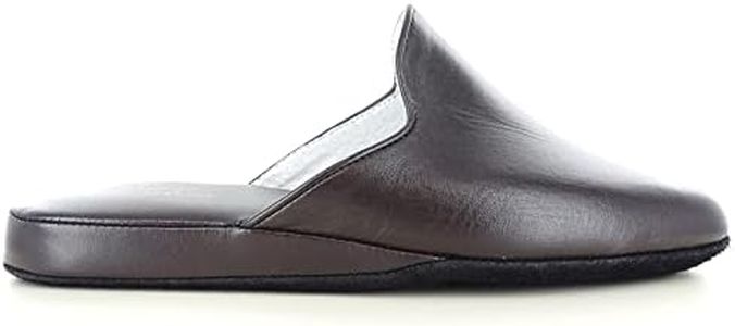 FALCADE 7118 Ciabatte da Camera Uomo in Vera Pelle nei Colori Nero e Marrone Made in Italy