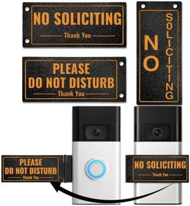 Metal Doorbell Cover No Soliciting Sign for House,Universal Fitting Doorbell Cover That Rotates From NO SOLICITING to DO NOT DISTURB,Flipable No Solicitors Sign for Ring Doorbell, Horizontal & Vertical Mode, Easy Installation,The Gift for Home Offices and Moms with Sleeping Baby.