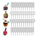 200pcs 4ml Plastic Liquid Transfer Pipettes, Rectangular Heart Round Shape Pipettes, Disposable Squeeze Dropper, for Cupcakes, Ice Cream, Chocolate, Strawberries