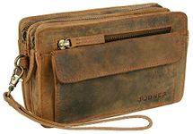 Wallet Mens Leather Business Style Clutch Bag with Wrist Strap J.Jones