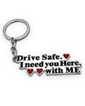 AEROSTARK Drive Safe Metal Keychain | Perfect Birthday, Anniversary, Valentine Gift For Husband Men Boyfriend | Gift For Men, Silver