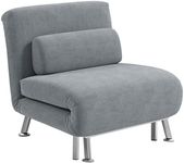 HOMCOM Velvet Chair Bed, 3-in-1 Con