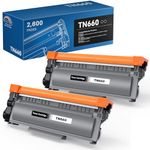 TN660 Toner Cartridge Replacement for Brother TN660 TN-660 TN630 TN-630 Black Compatible with HL-L2300D HL-L2340DW HL-L2380DW DCP-L2520DW DCP-L2540DW MFC-L2720DW MFC-L2700DW (Black, 2 Combo Pack)