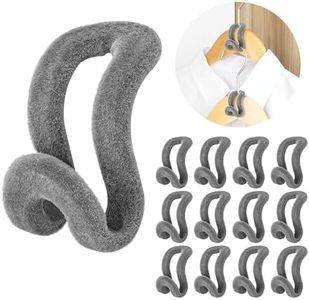 Mlici Velvet Clothes Hanger Connector Hooks, 60 Pcs Heavy Duty Space Saving Clothes Hanger Connector Hooks for Closet, Grey