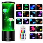 Jellyfish Lamp, Jellyfish Night Light with Remote Control, 17 Color Changing Jellyfish Light, Home Decor Creative Jelly Fish Light Lamp for Living Room, Bedroom or Room Decor (Black)