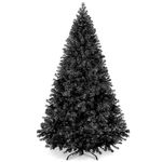 Best Choice Products 6ft Artificial Full Christmas Tree Holiday Decoration w/ 1,477 Branch Tips, Stand - Black