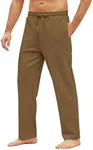 COOFANDY Men's Lightweight Sweatpants Casual Loose Fit Elastic Waist Pant with Pockets Brown