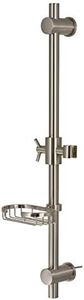 PULSE ShowerSpas 1010-BN Adjustable Slide Bar for Hand Shower with Wire Basket Soap Dish, Brushed Nickel