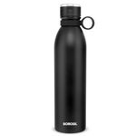 Borosil Hydra Jupiter 1000 ml Stainless Steel Water Bottle | Double Wall Vacuum Insulated Flask, Leakproof | 18 Hours Hot & Cold | 1 Year Warranty, Black