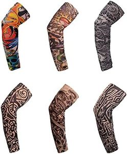 6 Sets Sleeve Nylon Arm Dress Fake Tattoo Fancy Cuff Costume Stocking Stretch