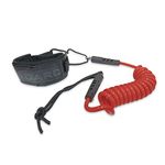 iBOARD Bodyboard Leash Coiled Rope 4FT |Surf Accessories Replacement Surfboard Leash Red and yellow.