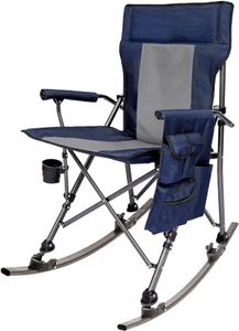 Arcanine Camping Rocking Chair for Adults,Soft Padded Portable Rocker Chair for Patio, Oversized Folding Rocker, Outdoor Lawn Chair (Rocking Chair)