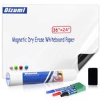 OIZUMI Magnetic Whiteboard Paper, 24" x 36" Self Adhesive White Board for Wall,White Board Dry Erase Sticker for Home Office School,Great for Bulletin, to do List,Family Graffiti Wall