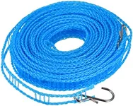 uxcell Portable Clothesline, 32.8ft Nylon Windproof Non-Slip Washing Line Rope for Courtyard Outdoor Travel Camping Laundry Drying, Blue
