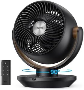 Dreo Fan for Bedroom, Desk Air Circulator Fan with Remote, 11 Inch Table Fans for Whole Room, 60ft Powerful Airflow, 120° Vertical Manual +90° Oscillating Fan, 4 Speeds, 8H Timer, Quiet Fan, Home