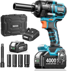 Seesii Impact Wrench 886 Ft-lbs(1200N.m), 1/2 High Torque Impact Gun with 21V 4000mAh Battery, Electric Impact Driver, 2900IPM, 5 Socket, Cordless Impact Wrench for Home Car/Mower/Pickup/Truck RV