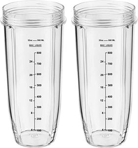 Replacement Part for Nutri Ninja Blender 2-Pack 32oz Replacement Cups Compatible with Nutri Ninja Auto-iQ Series Blenders