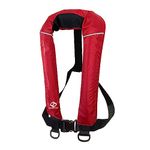 USCG Adult Automatic Inflatable PFD Life Jacket Life Vest 150N Buoyancy with 33 gram co2 Cylinder (1pcs Red)