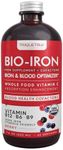 Liquid Iron Supplement | Organic Certified, Berry Flavor - Whole Food Vitamin C Absorption Boost & Blood Building B Vitamins - Methyl B12, L-Methylfolate & B6 - Supports Healthy Iron Levels - 7.6 oz