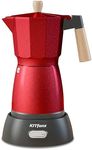 KITfanz Electric Espresso Coffee Maker, Italian Coffee Pot, Electric Moka Pot, Cuban Coffee Maker, Portable Cafeteras Electricas Espresso Makers with Detachable Base 3 or 6 Cup