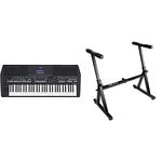 Yamaha PSR-SX600 Digital Keyboard - a Powerful Digital Workstation Keyboard & Ring RJZZ363 RockJam Heavy Duty Z-Style Keyboard Stand for Digital Pianos and Electronic Keyboards - Black