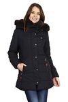 HIVER Women's Nylon Black Full Sleeved Winter Jacket with Hood XXXX Large Blue