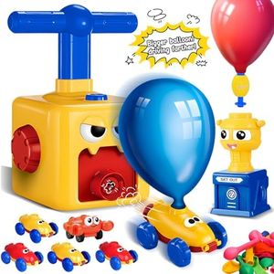 Balloon Car Toy Pump Set, Balloon Race Car Kit for Kids Aged 3+, STEM Educational Balloon-Powered Cars for Boys Girls, Cool Toys for Autistic Kids with Rockets & Astronaut Figures