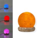 USB Colour Changing Salt Himalayan Lamp - Ball Sphere Shape Pink Rock LED Light