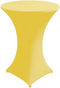 Gastro Uzal Covers for Bar Tables and Bistro Tables Stretch Bar Table Covers (Yellow, Diameter 65-72)