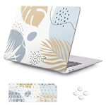 iCasso MacBook Air 13 inch Case 2021 2020 2019 2018 Release A2337 M1 A2179 A1932, Plastic Hard Shell Case with 2 Keyboard Cover & Touch ID Retina Display Compatible with MacBook Air 13''(Blue Morandi)