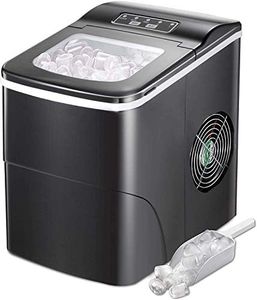 Ice Maker 2.2L Machine for Countertop, Portable Ice Cube Makers for Home/Office/Bar, Ice Cube Ready in 6-13 Mins (Black)