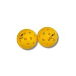 Bang It! 40 Holes Outdoor Pickleball Balls – Pack of 2 | 74mm Diameter Pickleball Balls | USAPA Approved Pickle Ball for Tournament | Play Advanced Aerodynamics | Rotational Molding - Yellow Colour