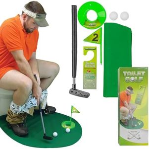 Potty Putter Toilet Time Golf Game - Perfect Bathroom Mini Golf Set for Golf Enthusiasts - Hilarious and Fun Novelty All Ages - Improve Your Putting Skills on The Loo!