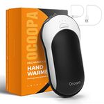 OCOOPA Quick Charge Hand Warmers, Power Delivery 10000 mAh USB C Electric Hand Warmer Rechargeable Power Bank, 15hrs Long Lasting, 10 Heat Levels, Perfect for Outdoors, Great Gift Women Men