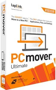 Laplink PCmover Ultimate 11 - Easy Migration of your Applications, Files and Settings from an Old PC to a New PC - Data Transfer Software - Includes Optional Ultra-High-Speed Thunderbolt Cable - 1 Use