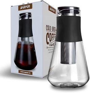 AGOGO Cold Brew Iced Coffee Makers with Metal Filters Silicone Non-slip Grip Carafe 1600ml