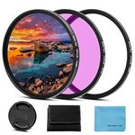 77mm Filter Kit Universal UV CPL FLD Filter Set UV Protection Filter Circular Polarizing Filter Fluorescent Filter with Lens Cap Replacement for Canon Nikon Sony Pentax Olympus Fuji Camera