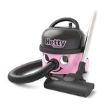 Numatic Hetty HET160T Turbo Cylinder Vacuum Cleaner, Compact 160 Vacuum, A Class - energy efficient A rated, TriTex filtration system with HepaFlo Bags, 10 Metre Cable, 620 W, 6 Litres, Pink