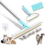 Angju Pet Hair Remover 3Pcs Set Pet Hair Removal Tool with Telescopic 140cm Handle Carpet Rug Rake for Dog Cat Hair Removal with 180° Rotation Carpet Scraper for Pet Hair