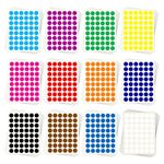 Clickedin Round Color Circle Dot Sticker Labels (1 Inch)12 Different Colors 2300 Pieces in Total Coding Sticker Adhesive Colored Sticker Solid Color Round Sticker for Coloring, Marking, Organizing