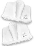 gi Graphic Impact 2Pcs Mr and Mrs Custom Text Chest Embroidery Unisex Cotton Terry Bathrobe(S/M, White)