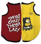 WAGZY Red and Yellow Dog Sleeveless Printed Sando T-Shirt Sando Vest for Dogs and Cats (Set of 2) (16" Medium)