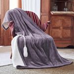 Heated Blanket 50''x60''-Soft and Comfortable Electric Throw,5 Heat Settings and 3H Auto Shut-Off Heating Blanket ETL&FCC Certification Machine Washable(Dusty Purple)
