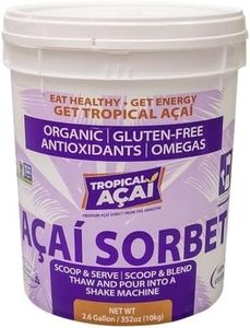 Tropical Açai Organic Acai Sorbet Base 22lb Pail - Brazilian Berry Superfood for Smoothies & Bowls - Vegan Non-GMO Frozen Dessert