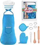 Boys Gifts Age 3-8 , Cooking and Baking Set Kids Chef for 2-8 Year Old Boys Girls Cooking Games for kids Age 3-8 Pretend Baking Supplies Kids Baking Set Birthday Gifts Stocking Stuffer for Kids-Blue