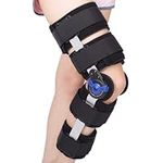 Tairibousy Hinged Knee Brace ROM Post Op Knee Immobilizer Adjustable with Side Leg Stabilizers for Men and Women for Meniscus Tear, Arthritis, ACL, PCL, Osteoarthritis, Orthopedic Rehab (Black)