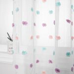 MYSKY HOME Curtains with Eyelets Curtain Children's Room Voile Rainbow Curtains Modern for Children's Room Curtain Embroidery Semi-Transparent Room Divider Sliding Curtain Living Room Set of 2