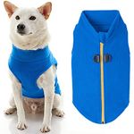 Gooby Zip Up Fleece Dog Sweater - Blue, X-Large - Warm Pullover Fleece Step-in Dog Jacket with Dual D Ring Leash - Winter Small Dog Sweater - Dog Clothes for Small Dogs Boy and Medium Dogs